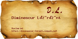 Diminescur Lóránt névjegykártya