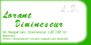 lorant diminescur business card